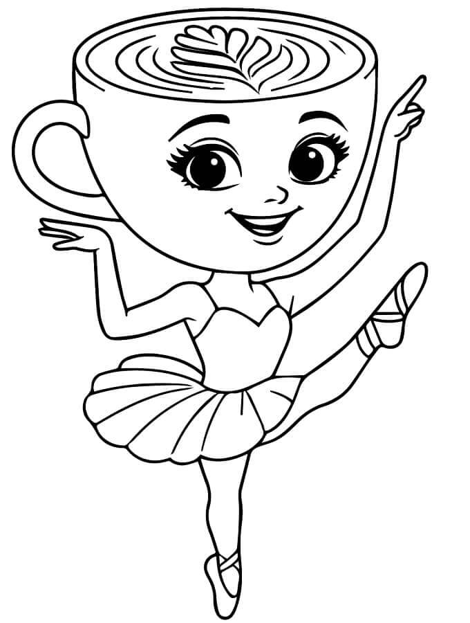 Brainrot Ballerina Cappuccina de colorat