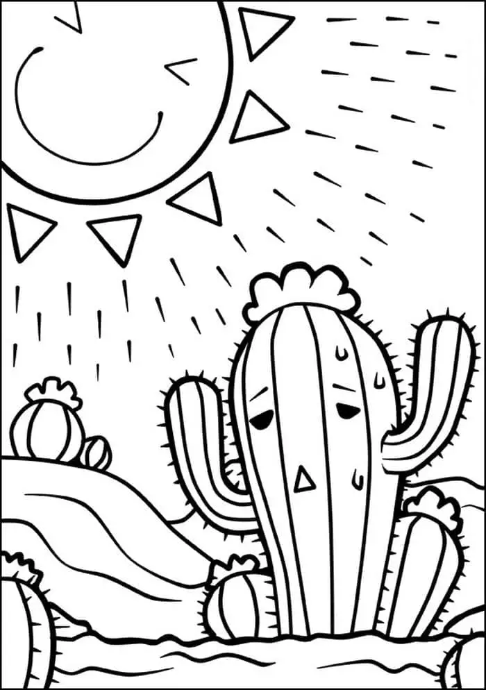 Fise de colorat cu Cactus de colorat p01