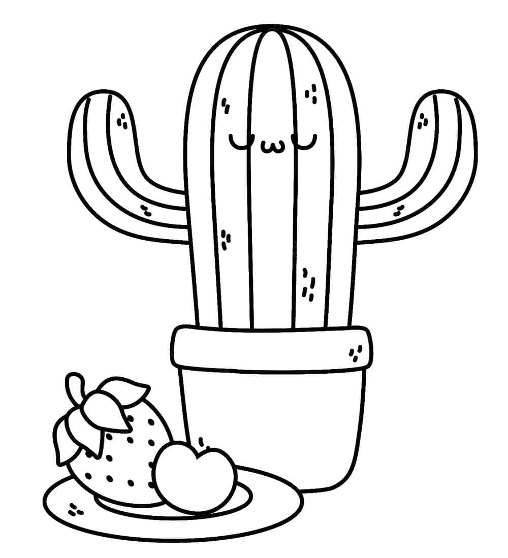 Fise de colorat cu Cactus de colorat p08