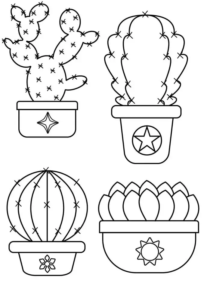 Planse de colorat cu Cactus