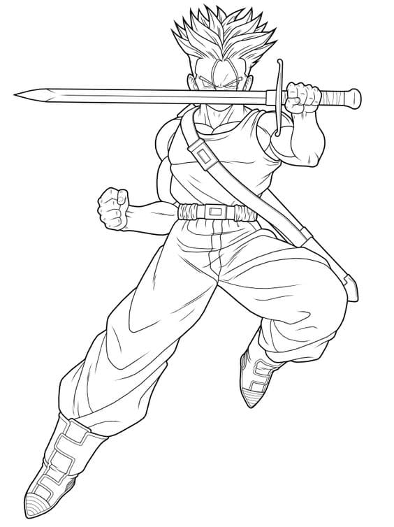 Fise de colorat cu Dragon ball z de colorat p12