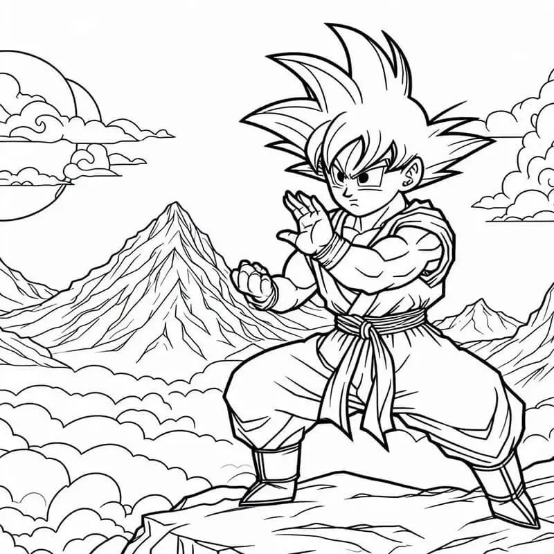 Fise de colorat cu Dragon ball z de colorat p33