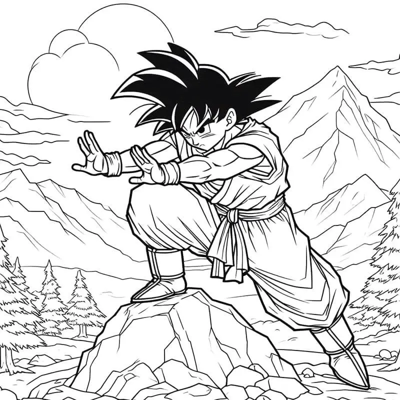 Fise de colorat cu Dragon ball z de colorat p36