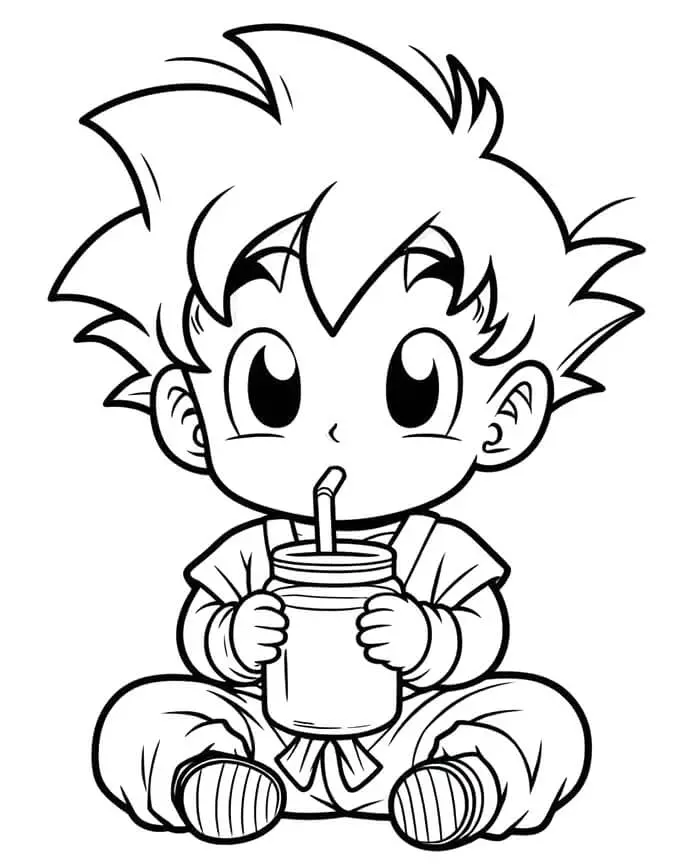 Fise de colorat cu Dragon ball z de colorat p40