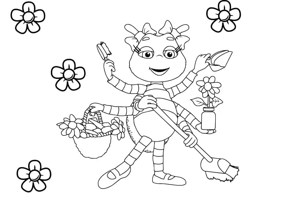 Fise de colorat cu Fifi si floricelele de colorat p30