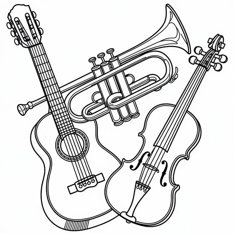 Instrumente muzicale de colorat p30