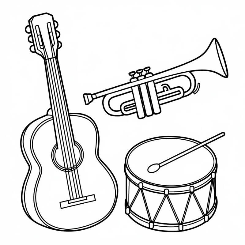 Instrumente muzicale de colorat p32