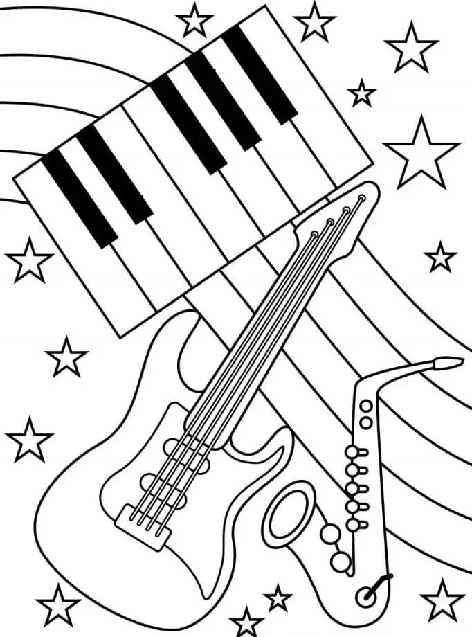 Instrumente muzicale de colorat p38