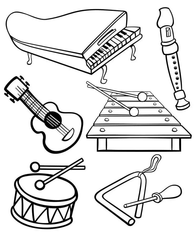 Instrumente muzicale de colorat p40