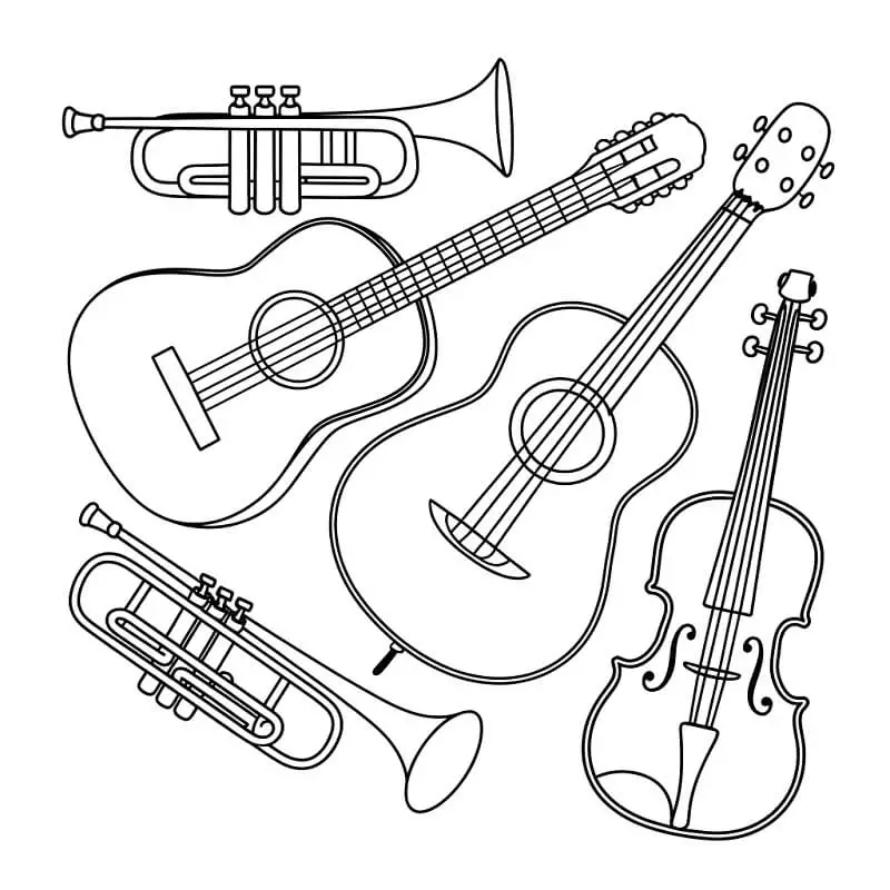 Instrumente muzicale de colorat p43
