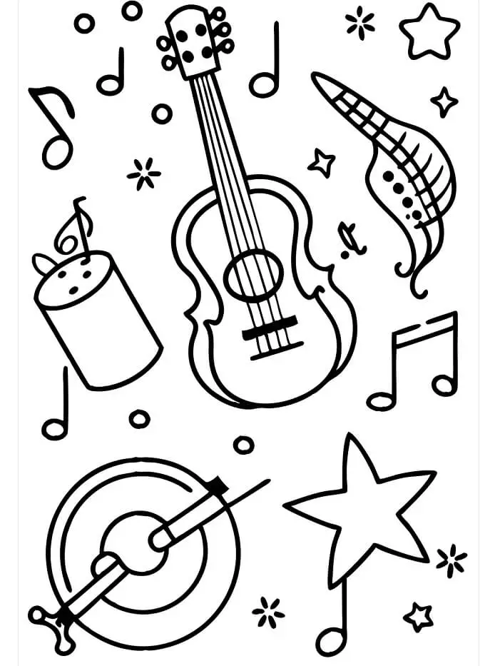Instrumente muzicale de colorat p45