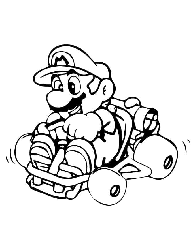 Mario kart de colorat p01