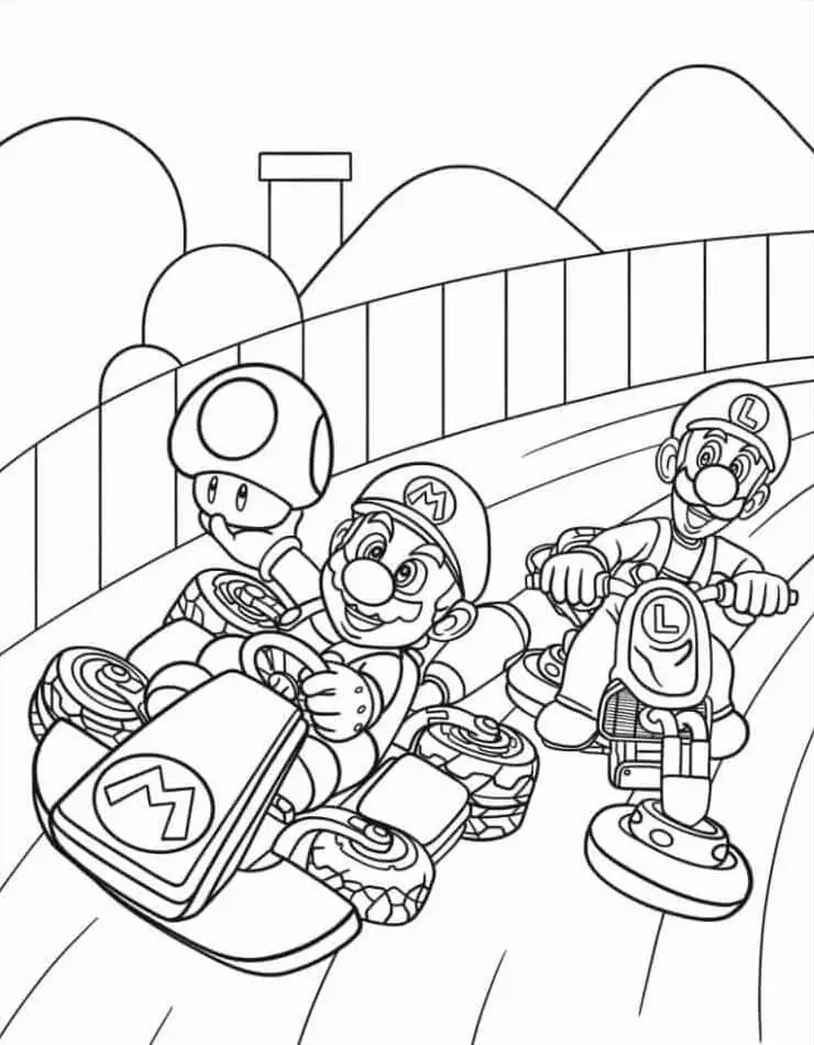 Mario kart de colorat p39