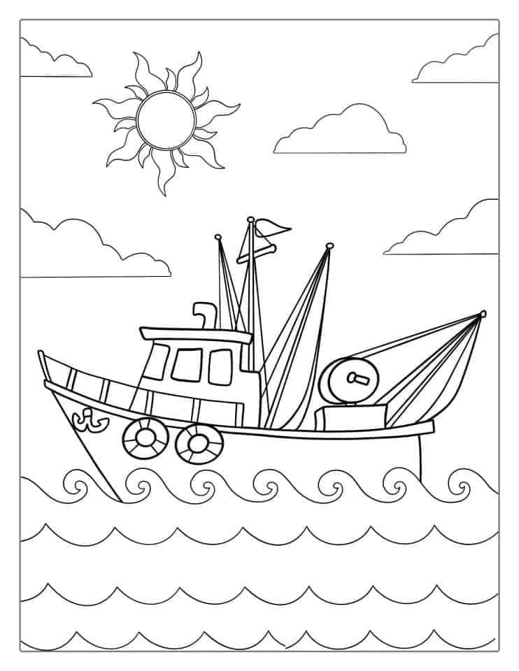 Fise de colorat cu Nave de colorat p02