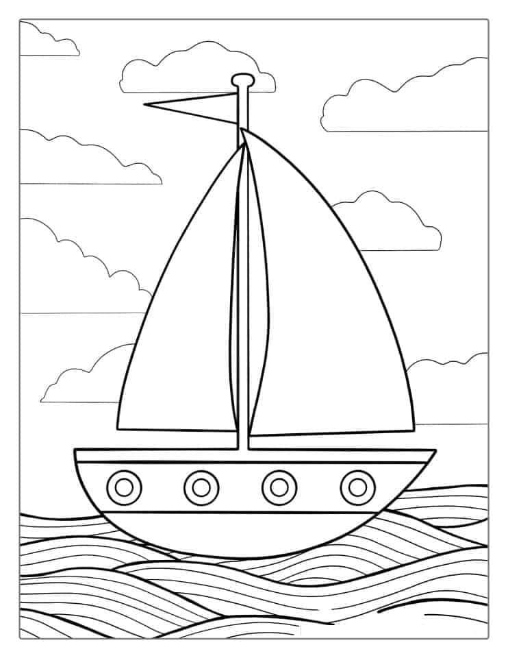 Fise de colorat cu Nave de colorat p03
