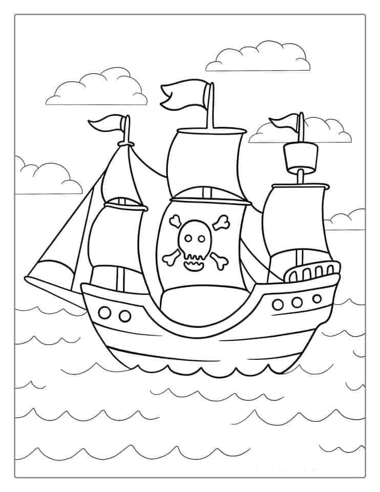 Fise de colorat cu Nave de colorat p05