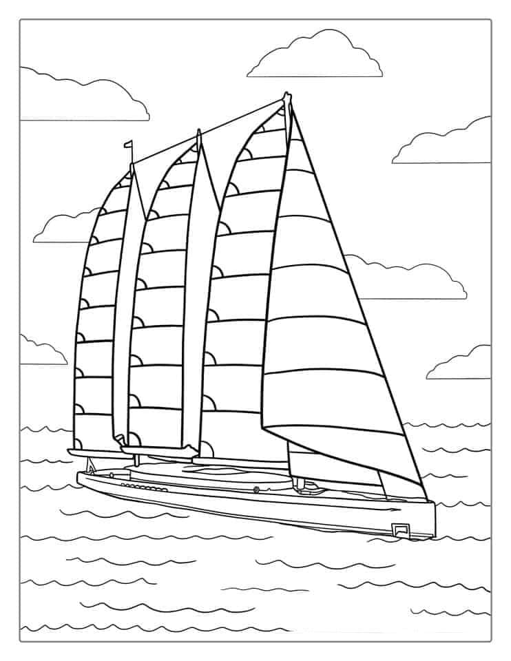 Fise de colorat cu Nave de colorat p06