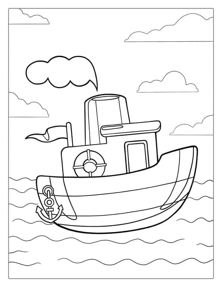 Fise de colorat cu Nave de colorat p07