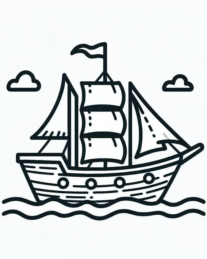 Fise de colorat cu Nave de colorat p08