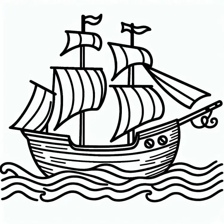 Fise de colorat cu Nave de colorat p09