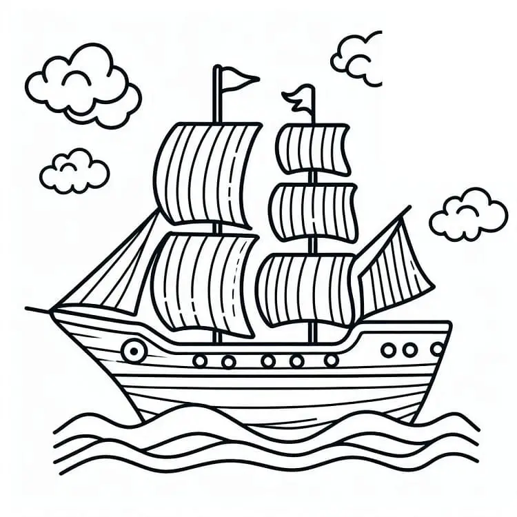 Fise de colorat cu Nave de colorat p11