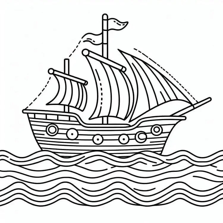 Fise de colorat cu Nave de colorat p12