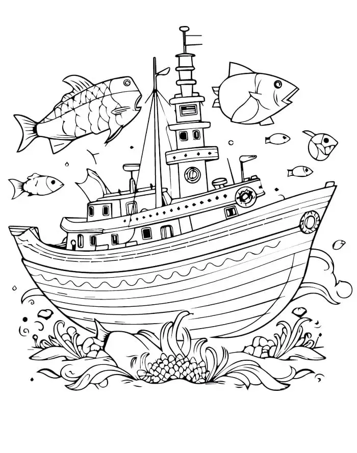 Fise de colorat cu Nave de colorat p17