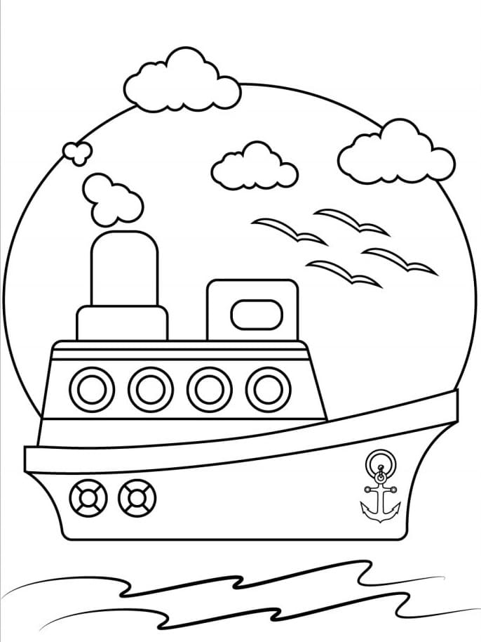 Fise de colorat cu Nave de colorat p20