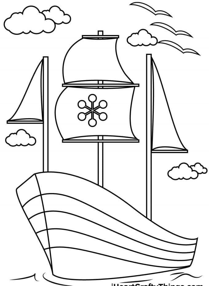Fise de colorat cu Nave de colorat p21