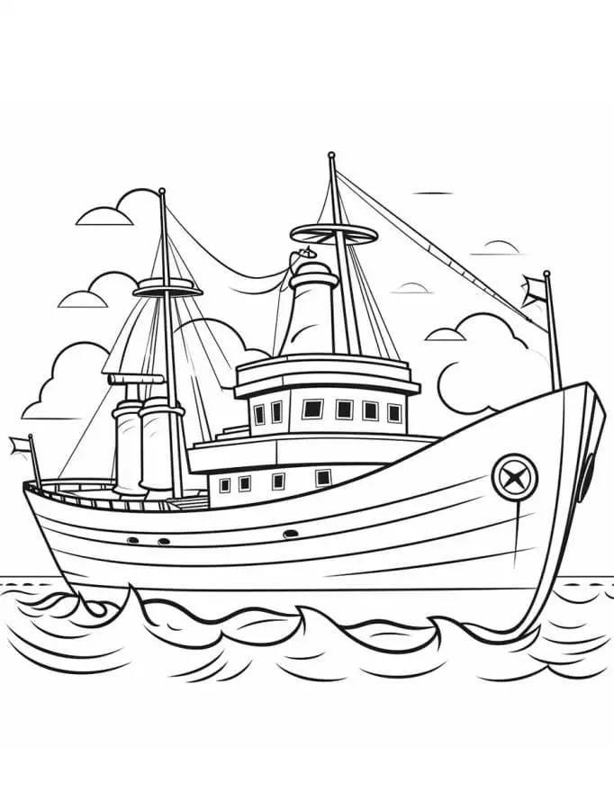 Fise de colorat cu Nave de colorat p23