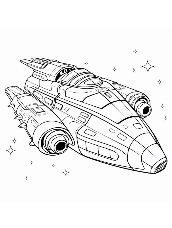Planse de colorat cu Nave Spatiale