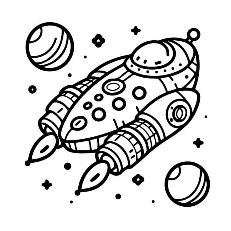 Fise de colorat cu Nave spatiale de colorat p14