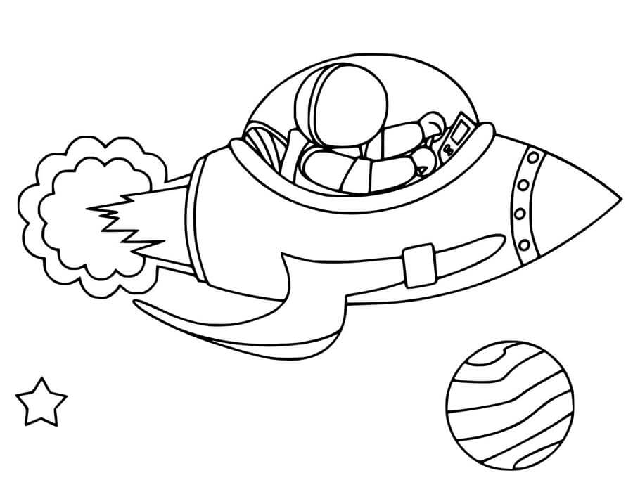 Fise de colorat cu Nave spatiale de colorat p17