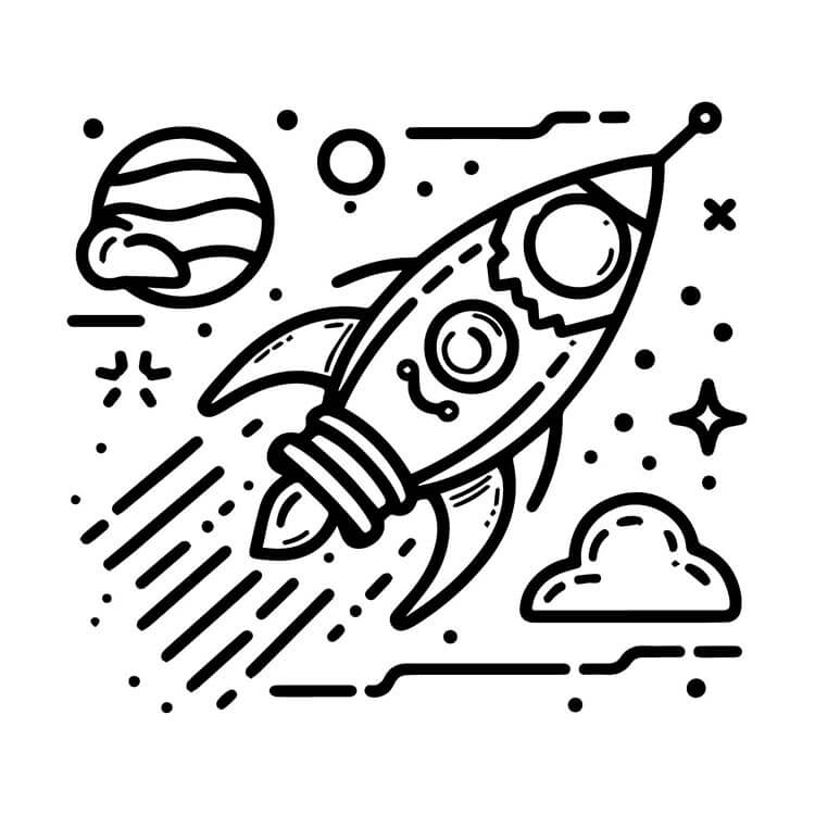 Fise de colorat cu Nave spatiale de colorat p30