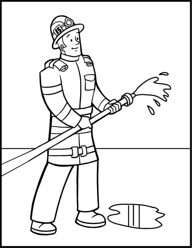 Pompieri de colorat p18