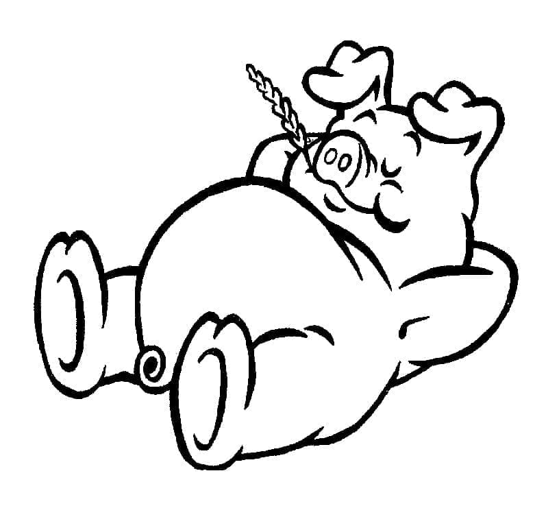 Fise de colorat cu Porc de colorat p02