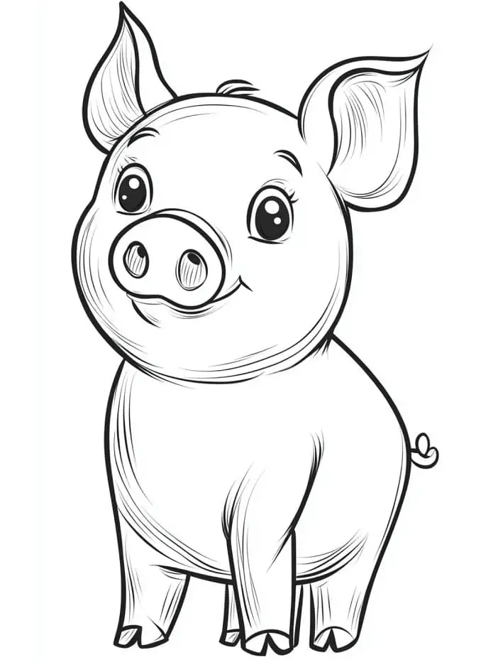 Fise de colorat cu Porc de colorat p06