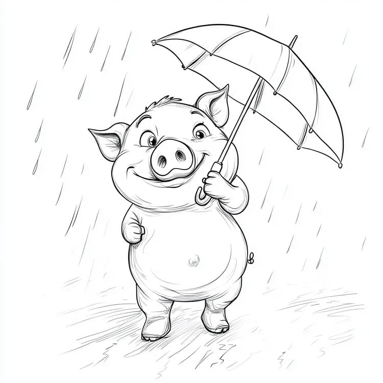 Fise de colorat cu Porc de colorat p07