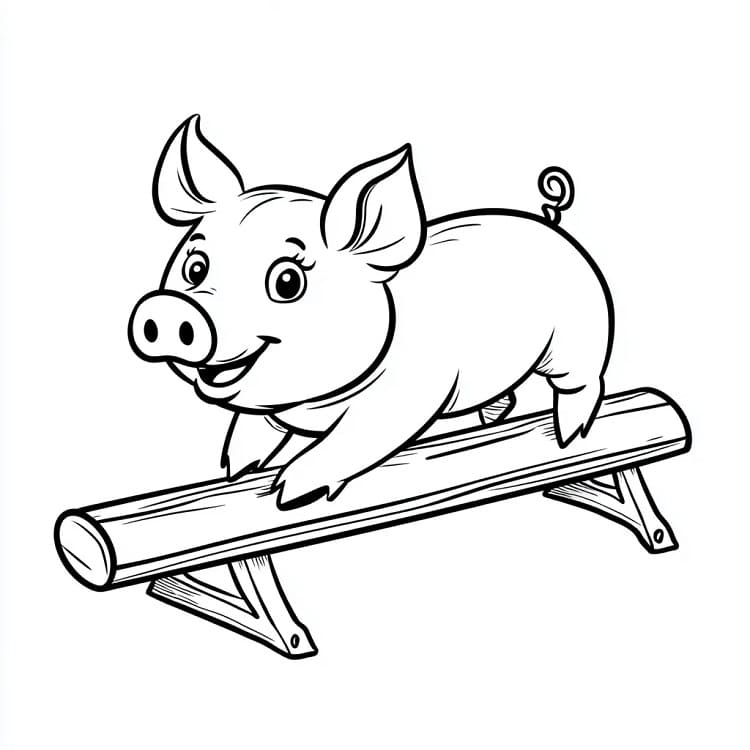 Fise de colorat cu Porc de colorat p08