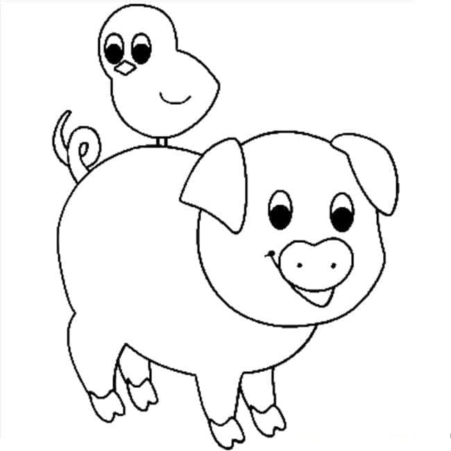 Fise de colorat cu Porc de colorat p12