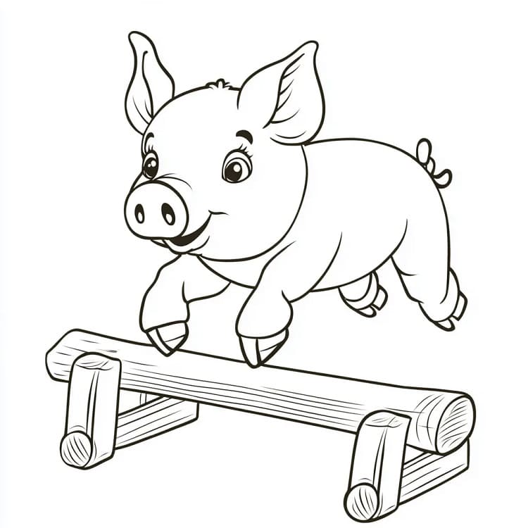 Fise de colorat cu Porc de colorat p14