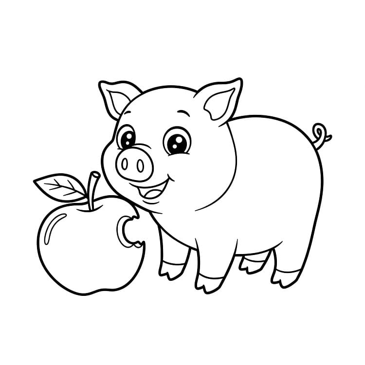 Fise de colorat cu Porc de colorat p18