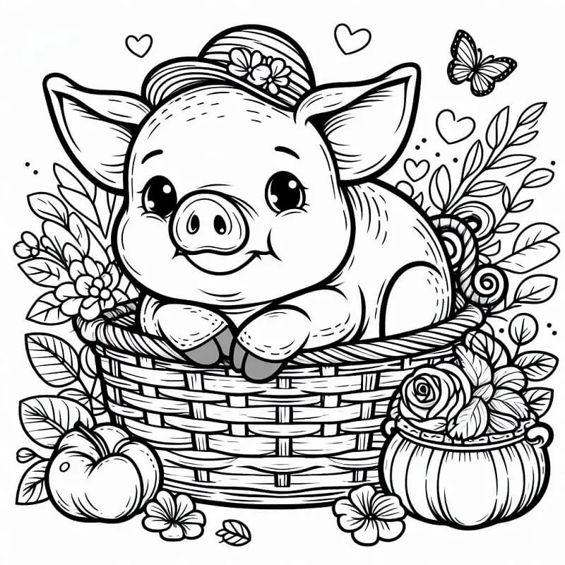Fise de colorat cu Porc de colorat p26