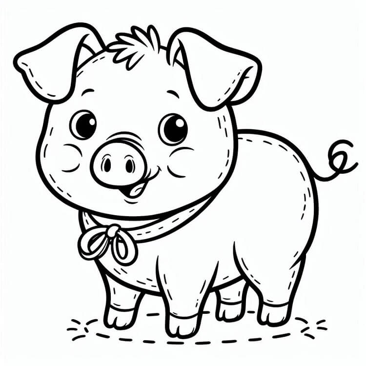 Fise de colorat cu Porc de colorat p28
