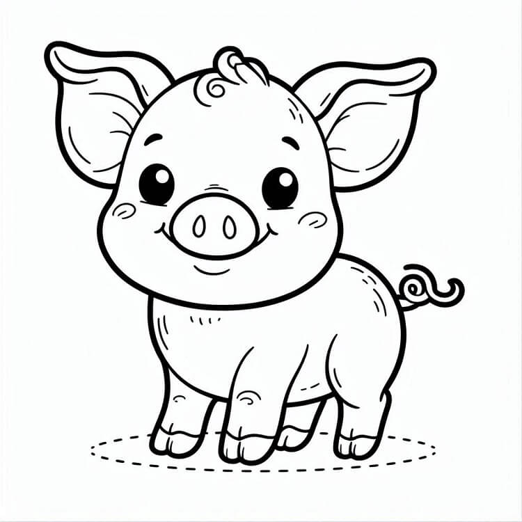 Fise de colorat cu Porc de colorat p29