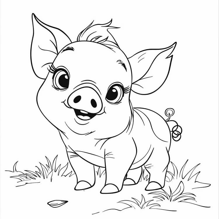 Fise de colorat cu Porc de colorat p31