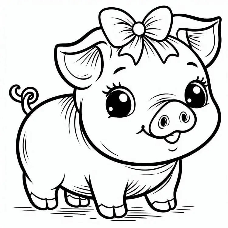 Fise de colorat cu Porc de colorat p32
