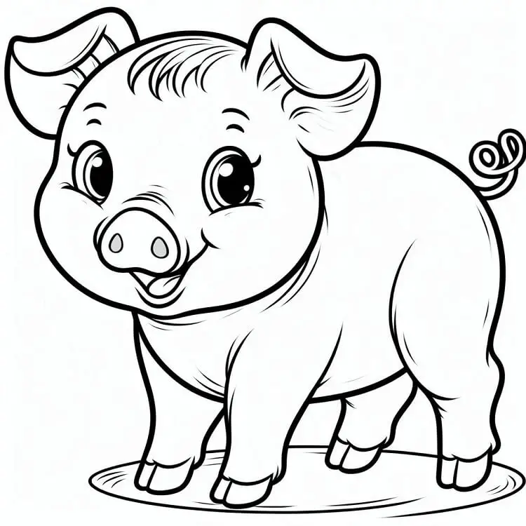 Fise de colorat cu Porc de colorat p33