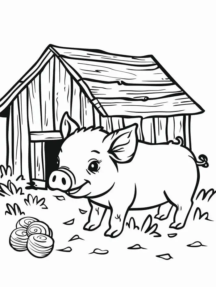Fise de colorat cu Porc de colorat p35