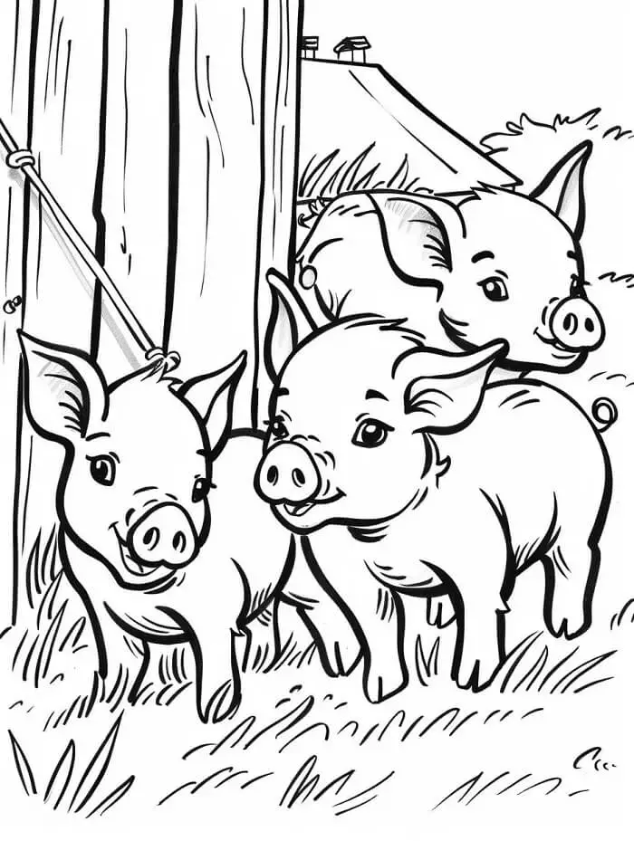 Fise de colorat cu Porc de colorat p36